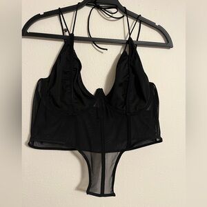 SHEIN Curve 3XL Black Mesh Bralette Tank Top